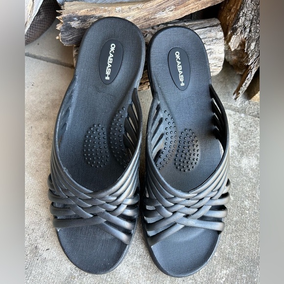 Okabashi Venice slide black strap sandal Sz-7. D - Picture 3 of 12